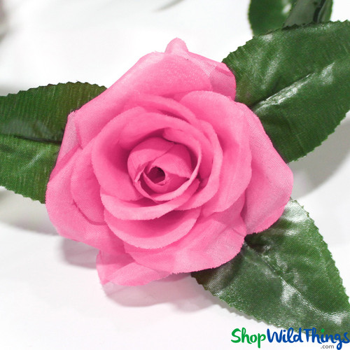 Silk Rose Garland, 8' Long Pink - ShopWildThings.com
