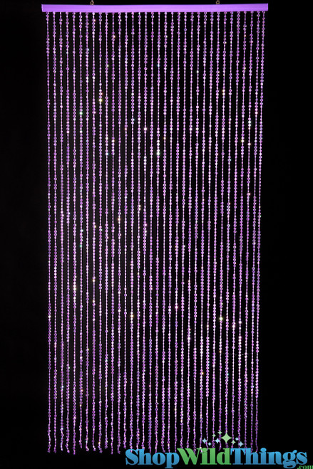 Purple Iridescent Diamonds Beaded Curtains, 6 Foot Long Backdrop Decorations for Photo Shoots, Store Displays and Events | ShopWildThings.com