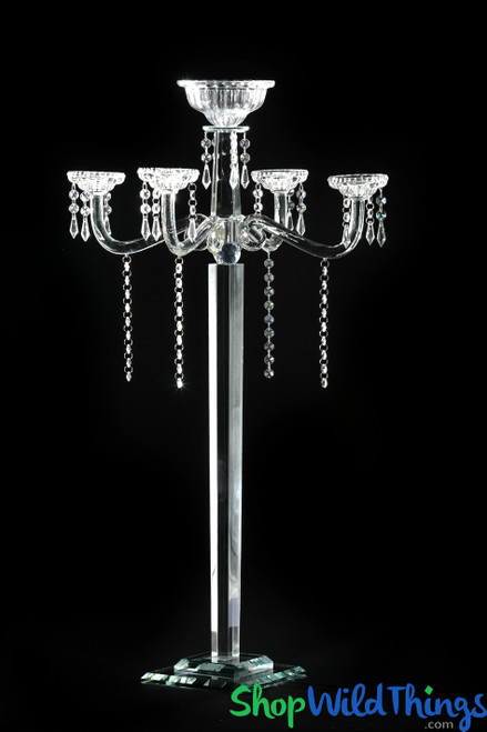 COMING SOON! Real Crystal 5 Cup Candelabra "Paris" - 3' Tall!