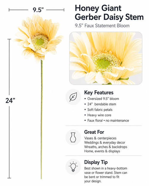 Honey Oversized Daisies, Roses & Sunflowers for Photo and Party Fun at ShopWildThings.com