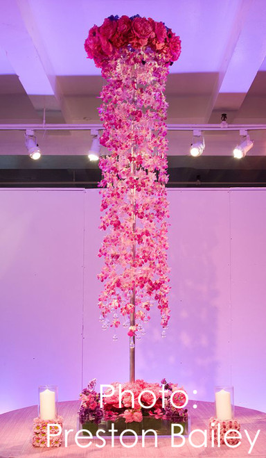 Premium Quality Orchid Purple Waterfall Garland with Shapeable Wire | Extra Long Tropical Garland | ShopWildThings.com