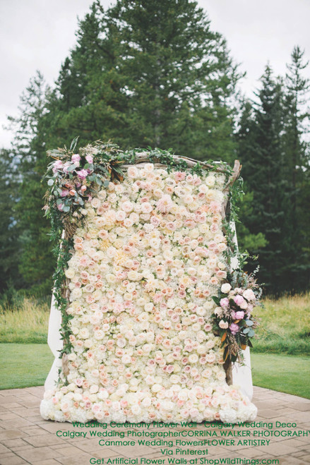 Soft Peach & Pink Silk Rose Flower Wall Panel 19