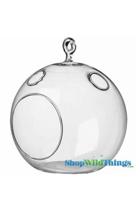 Glass Ball Candle Holder Hanging Blown Glass 6 Inches ShopWildThings.com