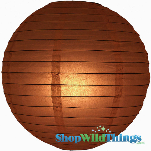 Round Paper Lantern 16" Brown