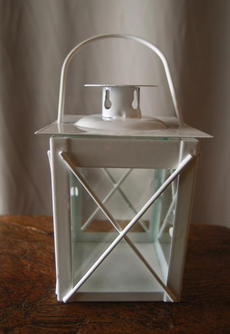 Mini Square Hurricane Lantern, roof and glass panels removable to change look | ShopWildThings