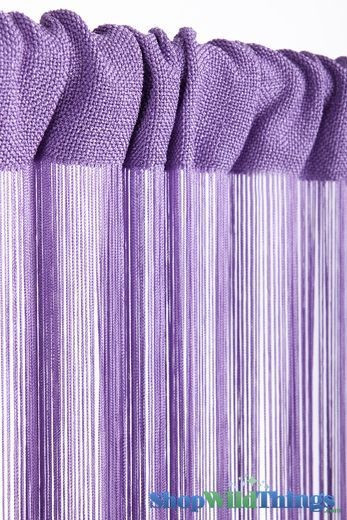 Lilac String Curtain Fringe Panel for Doors and Windows, 7' Long Rod Pocket Curtain Backdrop by ShopWildThings.com