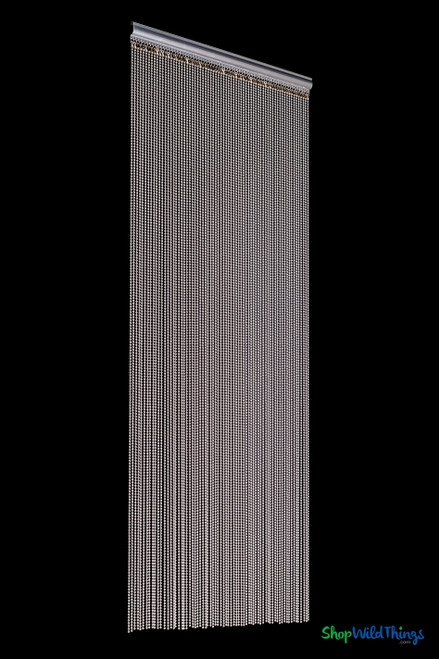 Architectural steel ball chain curtain with real metal beads and precision spacing, USA fabricated by ShopWildThings.com