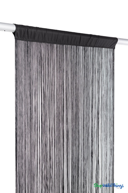 Black String Curtain Backdrop for Events – 7.3 Foot Decorative Hanging Curtain – ShopWildThings.com