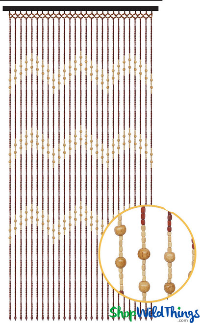 Wooden Beaded Curtains Hippie Hippy Retro Home Decoration for Doors and Windows