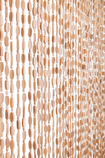 Bamboo Beaded Door Curtain - Natural Backdrop - ShopWildThings.com
