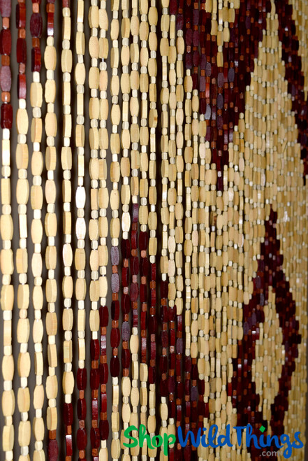 45 Strand Wooden Curtain Tibet Has Rich Color and an Attractive Mixed Bead Pattern from ShopWildThings.com