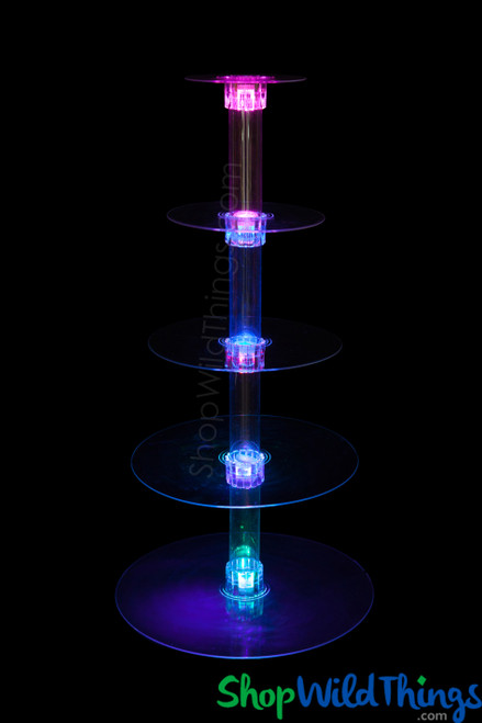 COMING SOON! Dessert Stand - Acrylic "Rainbow Elevation" 28" Tall - 5 Tiers With Lights!