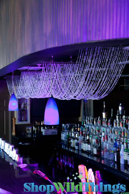 Crystal Beaded Ceiling Drape, Swagging Canopy, Upscale Ceiling Decor | ShopWildThings.com