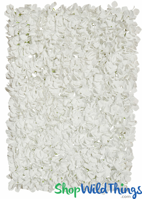 White Hydrangeas Premium Backdrop Flower Panels Wedding Wall ShopWildThings.com