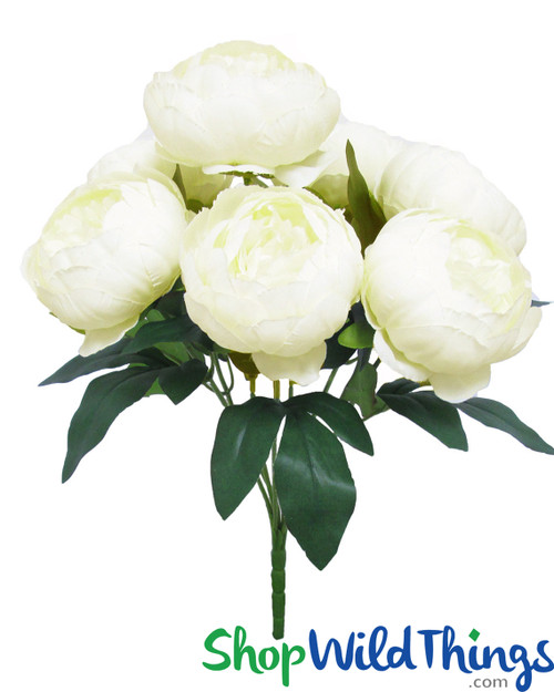 7 Head Ivory Bouquet, Peony Bunch Adds Height and Life to Centerpieces and Backdrop Decor