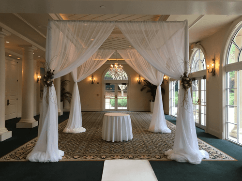 8Ft Tall by 6 to 10Ft Wide Event Gazebo, Easy to Decorate Pipe & Drape Kit by ShopWildThings.com