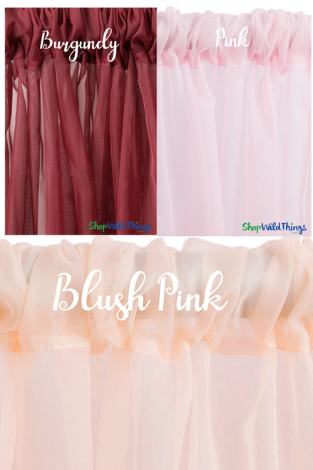 Choose From 6 Colors of Sheer Drape Panels for 8Ft Tall Pipe & Drape Gazebo, ShopWildThings.com