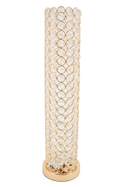 COMING SOON! Beaded Real Crystal Cylinder Gold "Prestige" (Flowers or Candles) - 16 1/2"