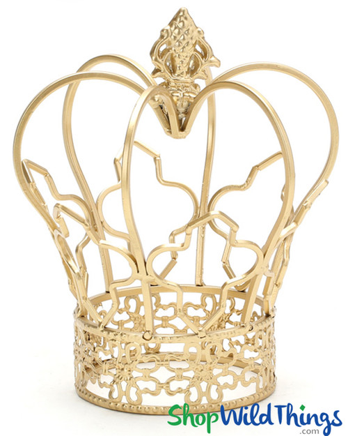 Fancy Crown Stand Decoration - Gold - 6.5" x 7.5"