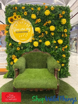 Faux Green Foliage with Flowers Greenery Wall|ShopWildThings.com