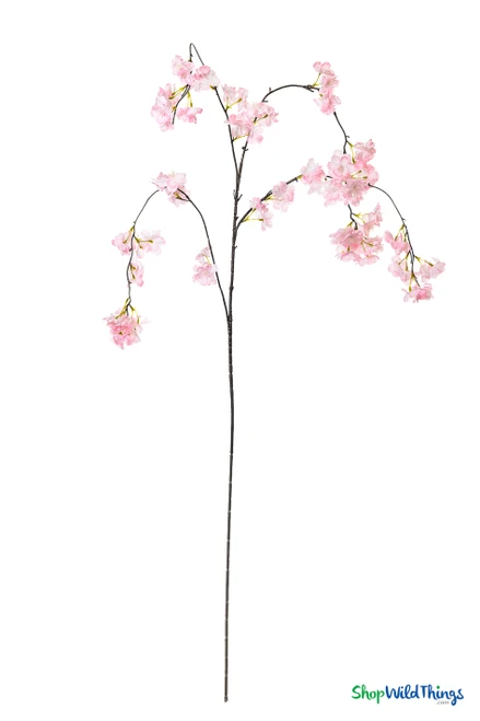 Artificial Cherry Blossom Branches, Flowering Pink Silk Sprays by ShopWildThings.com