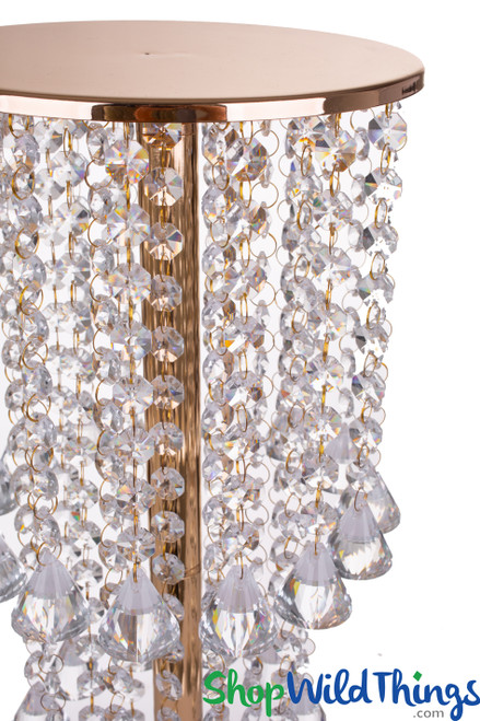 COMING SOON! Centerpiece Riser Gold & Real Crystals "Amita" 25" Tall