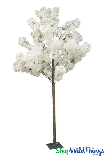 White Artificial Flowering Tree with Silk Flowers for Centerpiece Tree ShopWildThings