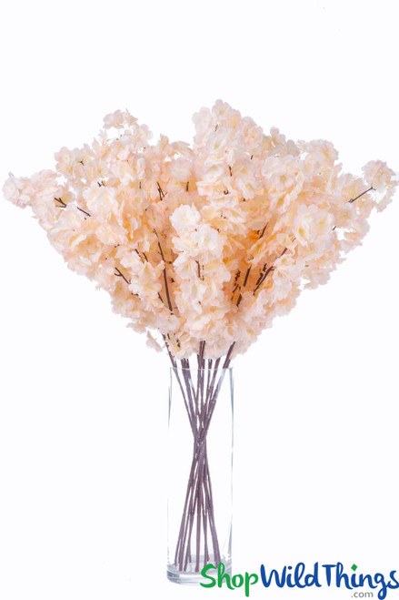 Fluffy Flower Sprays Silk Artificial Cherry Blossom Dogwood Branches ShopWildThings.com