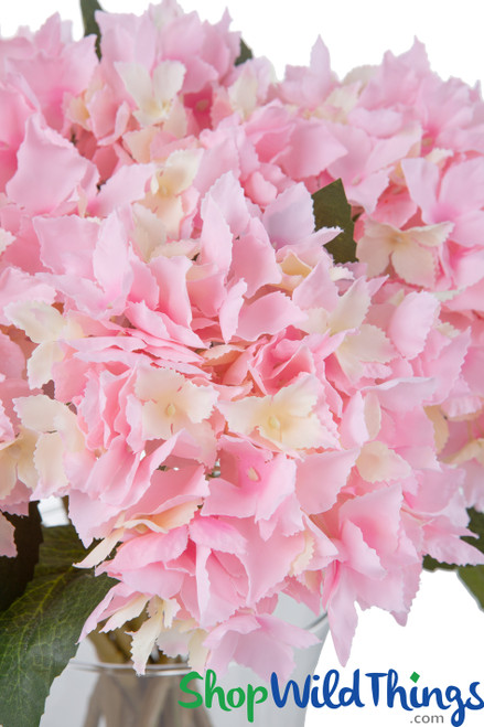 Artificial Silk Pink Hydrangea Flower for Centerpieces and Displays ShopWildThings