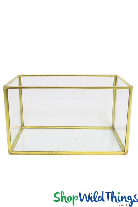 5 7/8" long x 3 1/2" wide x 3 1/2" tall, Glass Rectangular Terrarium, Candle Holder or Vase | ShopWildThings