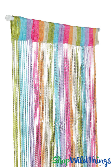 Rainbow Sparkle String Curtain by ShopWildThings.com