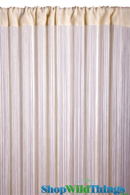 Bone Color String Curtain, 7.5Ft Long Rayon Fringe Panel for Doors and Windows by ShopWildThings.com