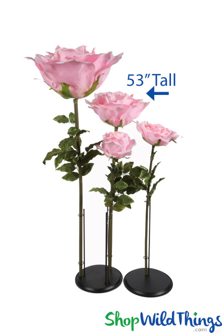 Giant Artificial Pink Roses with Stem Standing Flowers For Events ShopWildThings