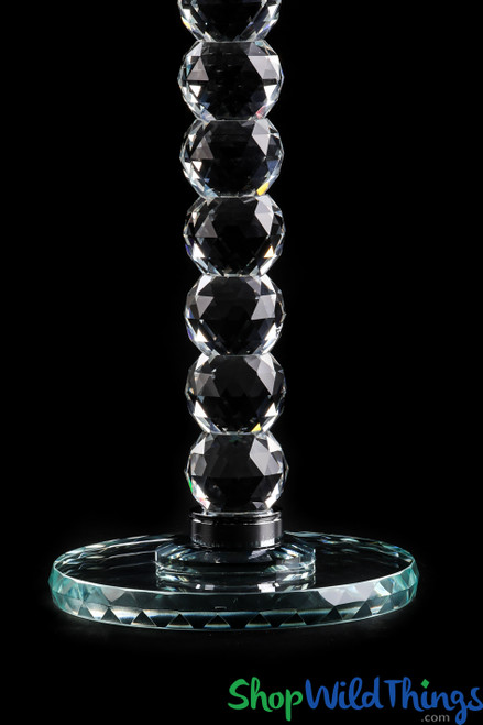 Hurricane Glass Tall Taper Candle Crystal Candelabra ShopWildThings.com