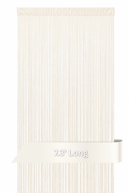 Ivory String Curtain Fringe Panel for Room Divider or Window Covering ShopWildThings.com