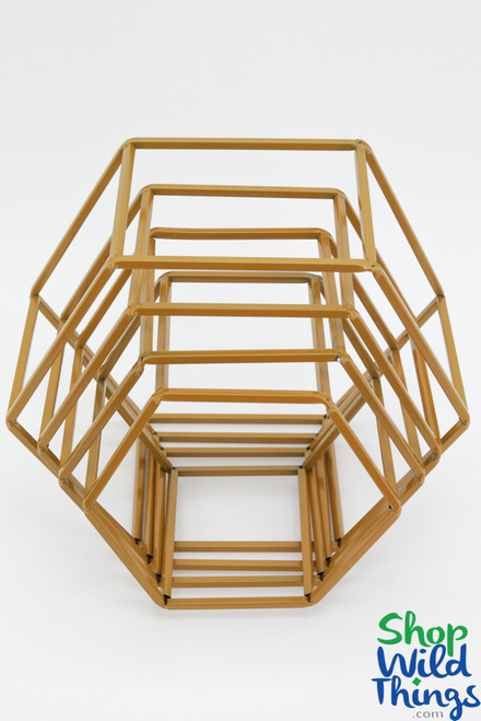 COMING SOON! Geometric Floral Display Builder "Honeycomb" Gold, Set of 4 Metal Frames