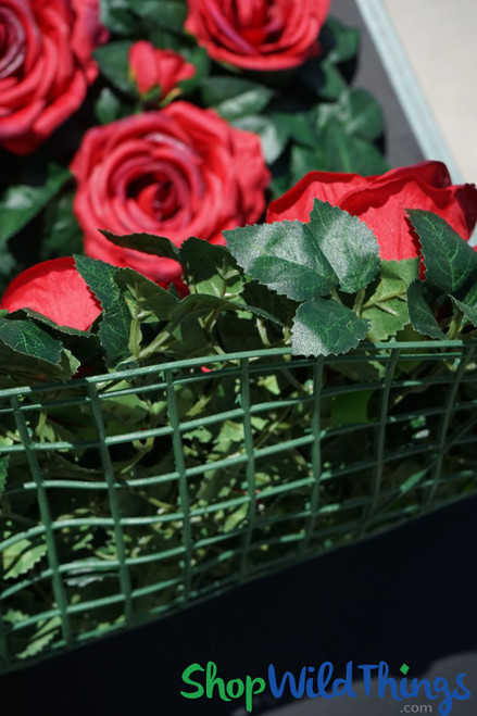 Green Leaves and Red Roses Flower Wall Backdrop ShopWildThings