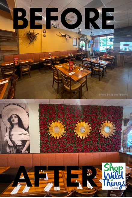 Elevate Your Restaurant Design with a Silk Flower Wall by ShopWildThings.com