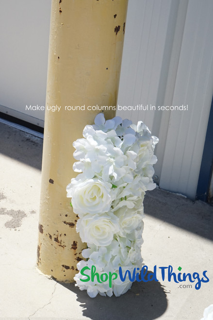 Beautifully Transform Poles & Columns with Curved Flower Wall Sections by ShopWildThings.com