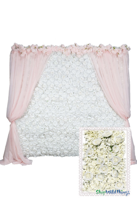 Flower Wall Kit, 8Ft x 8Ft Portable Backdrop, Large Assorted Flowers, Very Full | ShopWildThings.com