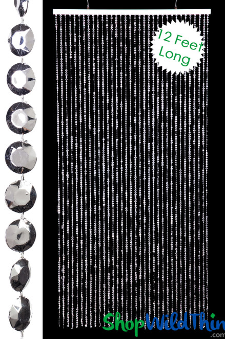 Metallic Silver Diamond Beaded Curtains Add Sparkle and Shine to Retail Store Displays, Stage and Photo Backdrops or Events and Parties | ShopWildThings.com