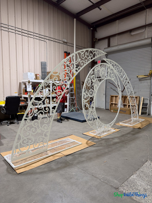 HUGE backdrops white metal stage scenery weddings ShopWildThings.com