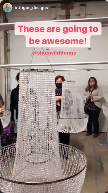 Intrigue Designs + ShopWildThings Floral Chandelier Installation Workshop