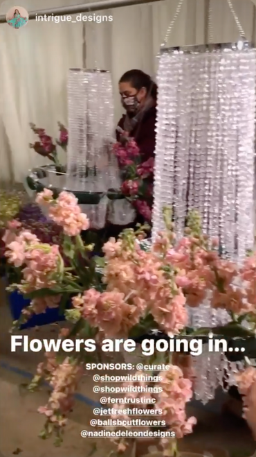Intrigue Designs + ShopWildThings Floral Chandelier Installation Workshop