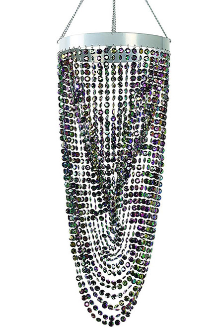 ShopWildThings Diana Chandeliers Feature A Unique Style and Beautiful Iridescent Beads, 30" Long by 8" Wide