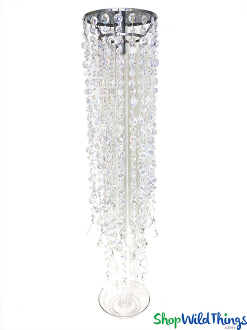 Crystal Iridescent Beaded Topper for Table Chandeliers, Top off Vases & Risers with ShopWildThings Two Tiered Diamante Duo Topper