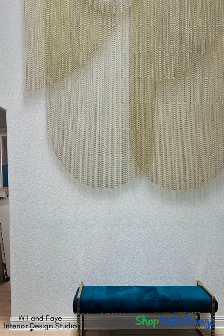 Create Showstopping Wall Art with Lynx Aluminum Chain Curtains by ShopWildThings.com! We offer a wide variety of Lynx curtains in stock and ready to ship (perfect for quick design updates!), but don't forget we can also fully customize your order.

From length and width to curtain rail type and even color, create a statement piece that's uniquely you.  Plus, these fire-resistant curtains (made from non-combustible aluminum) are perfect for retail and commercial spaces! Shop now and let your creativity flow!

Large Hanging Metal Chain Wall Art Decor – Interior Design