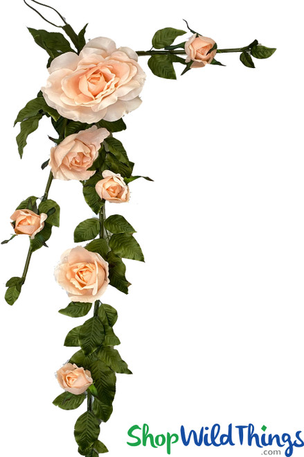 Large Silk Rose Garland | Artificial Blush Pink Wedding Flowers | Hang or Tabletop | ShopWildThings.com