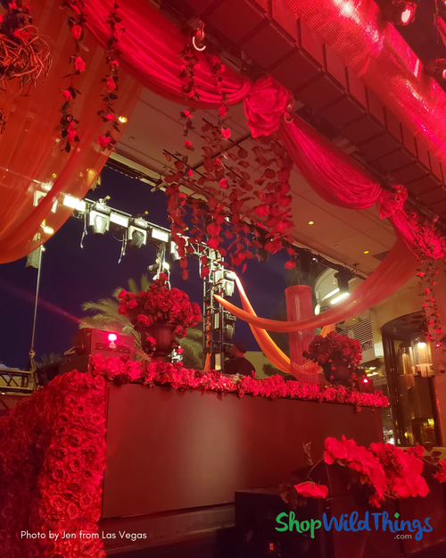 ShopWildThings’s Hanging Rose Petals Garlands in Red are an easy and affordable way to add ceiling decor to any event! Available in 8 colors, and multiple sizes, our Oversized Petals and Leaves are a great way to add volume to your ceiling decor without heavy rigging. Available at ShopWildThings.com – shipping quick from Arizona!