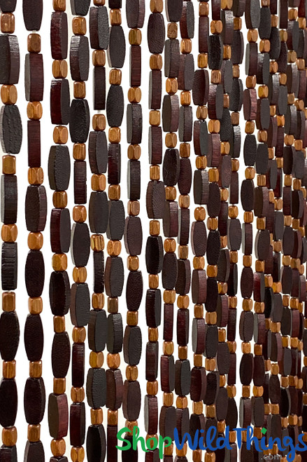 Multi Dark Brown Wooden Beaded Curtain